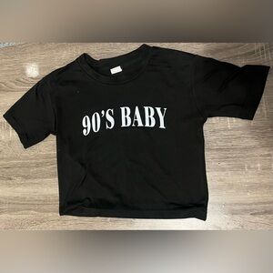 Black '90's Baby' Crop Top